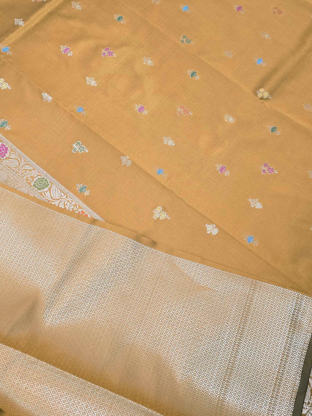 Mustard Banarasi Woven Saree