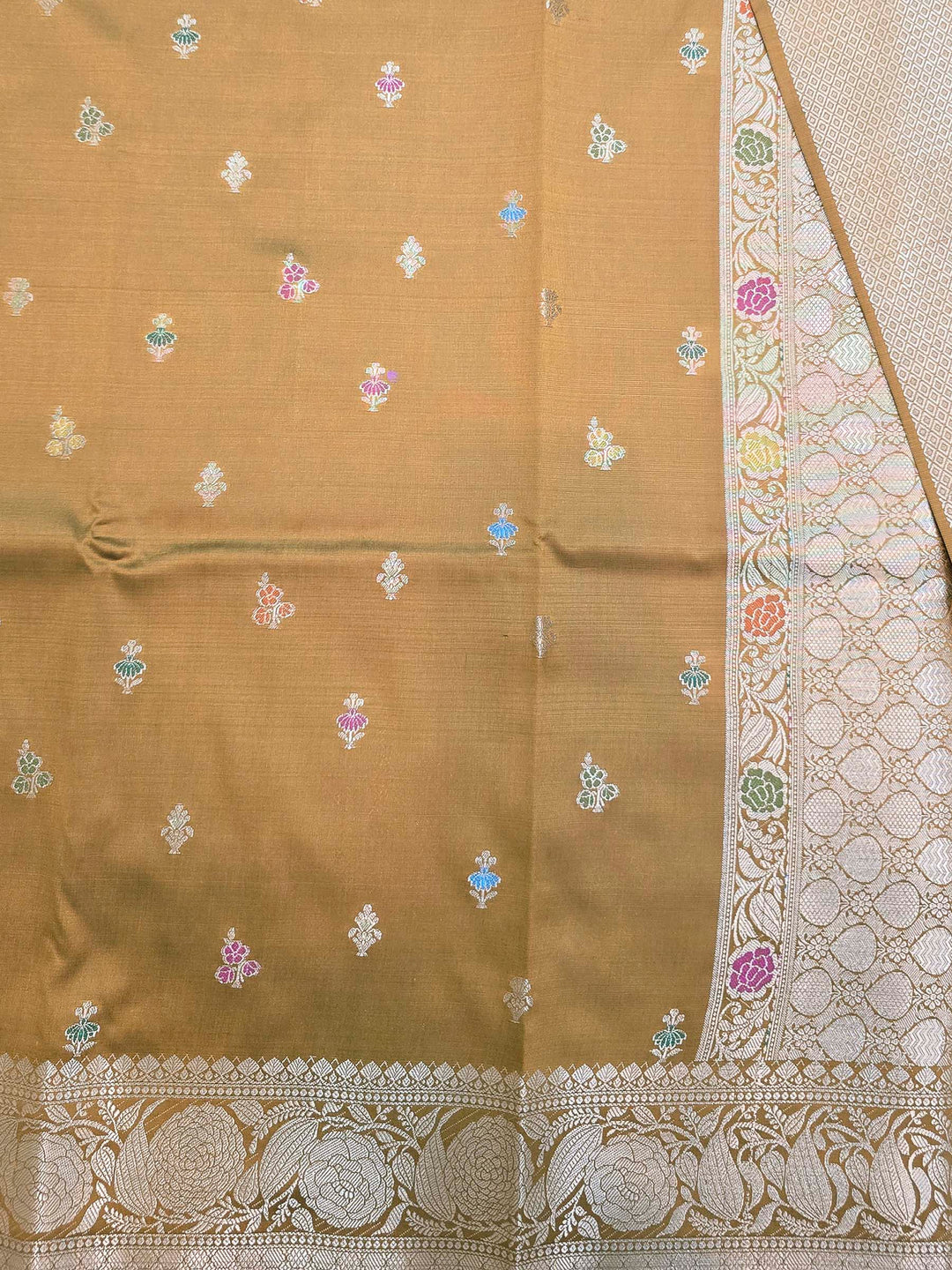 Mustard Banarasi Woven Saree