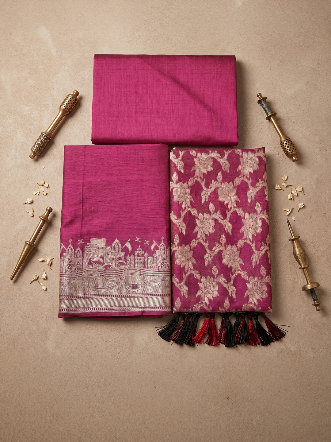 Rani Chanderi Woven Unstitched Dress Material