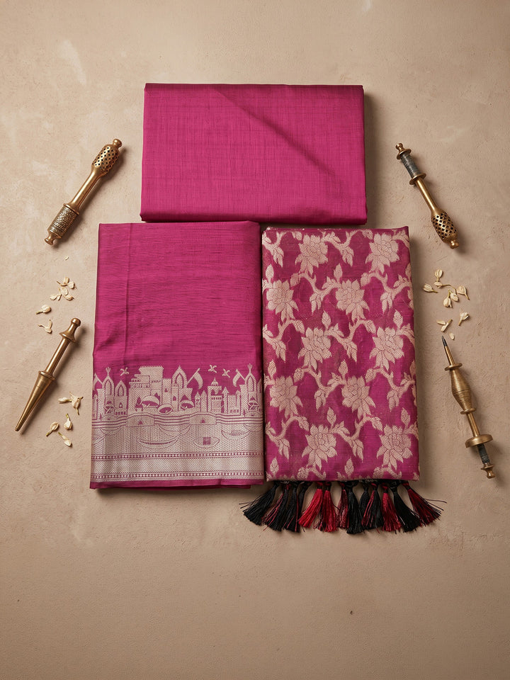 Rani Chanderi Woven Unstitched Dress Material