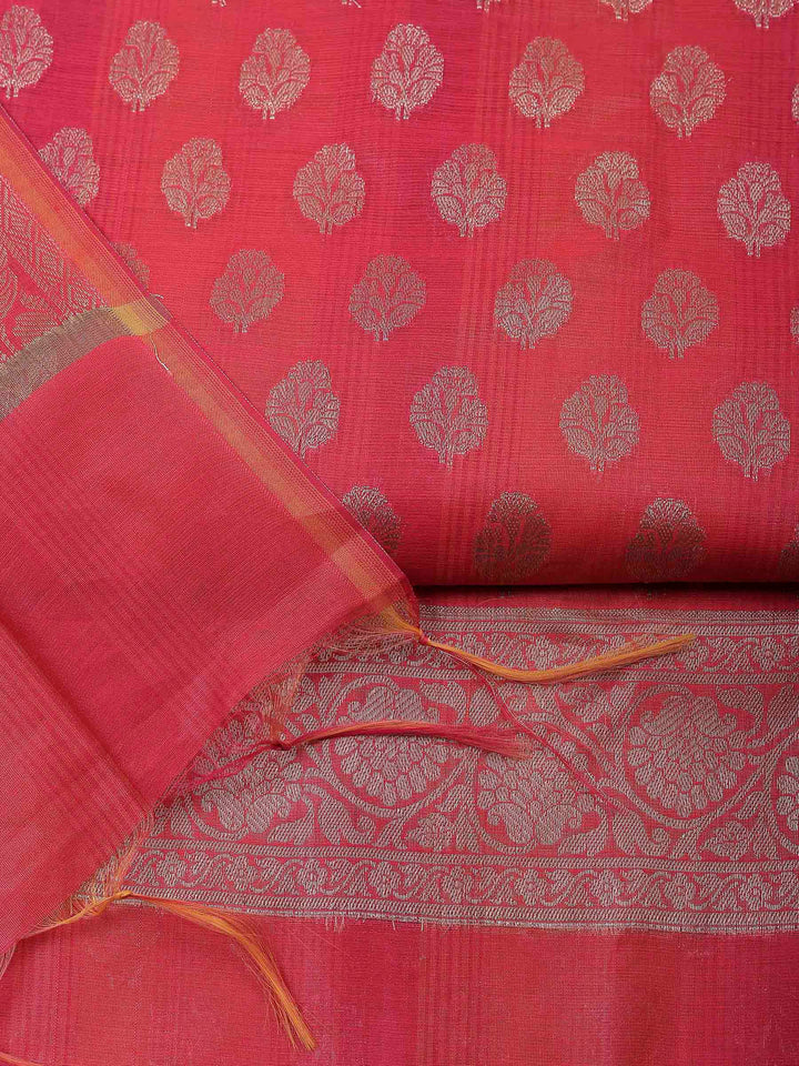 Rani Banarasi Chanderi Unstitched Dress Material