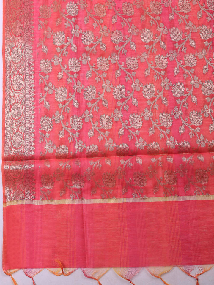 Rani Banarasi Chanderi Unstitched Dress Material