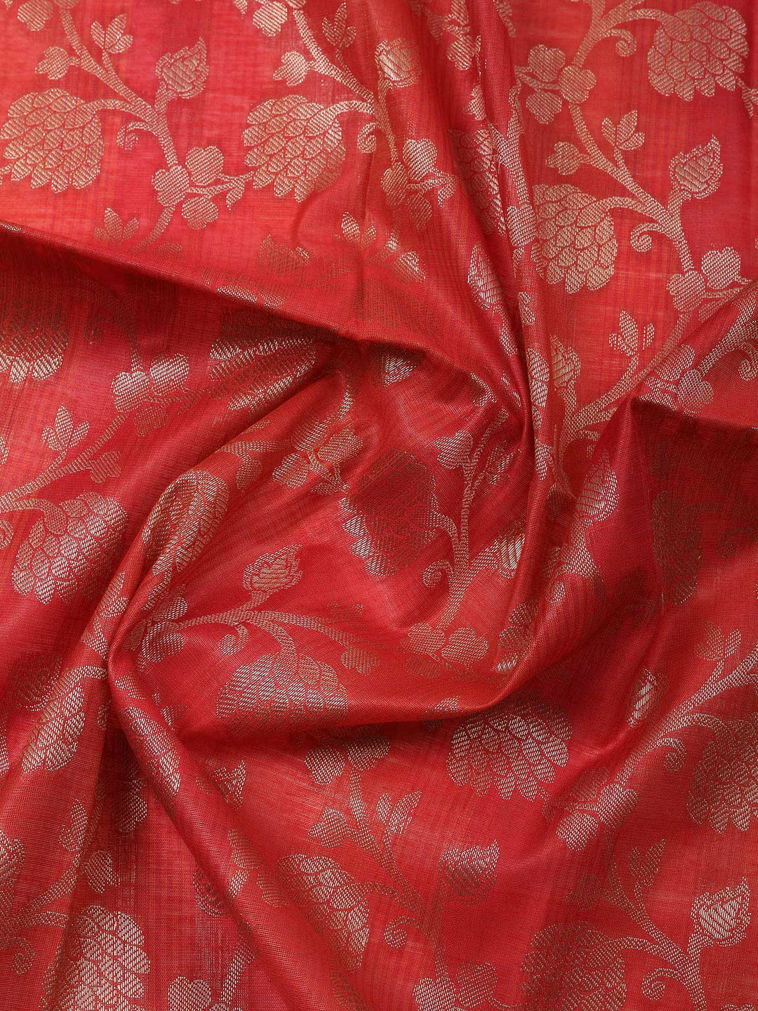Rust Banarasi Chanderi Unstitched Dress Material