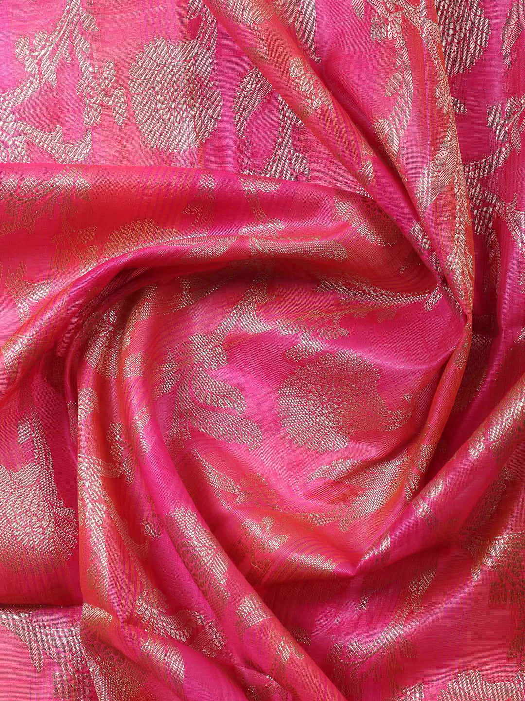 Rani Woven Design Chanderi Unstitched Suit &amp; Pant With Banarsi Dupatta