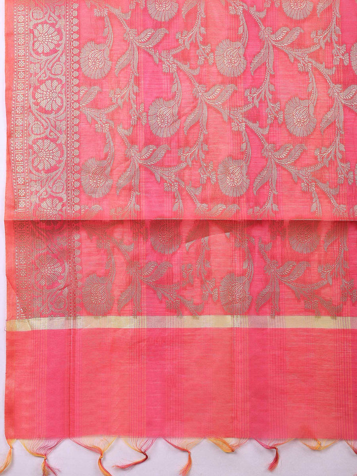 Rani Banarasi Chanderi Unstitched Dress Material