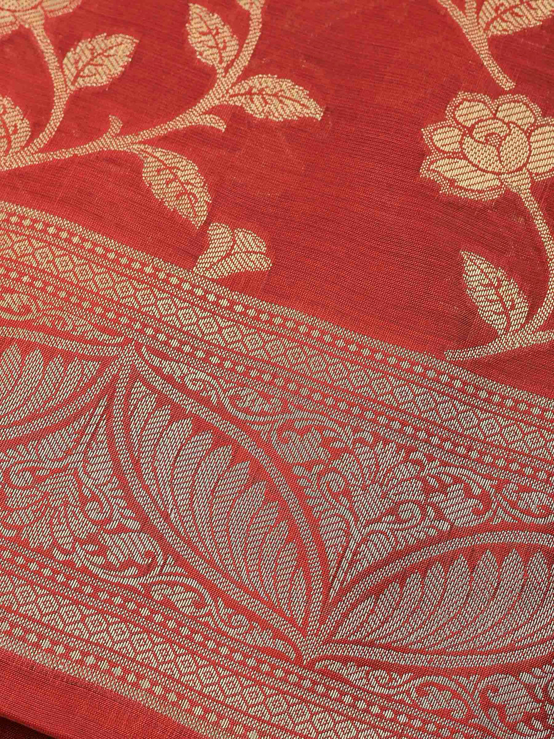 Maroon Banarasi Chanderi Unstitched Dress Material