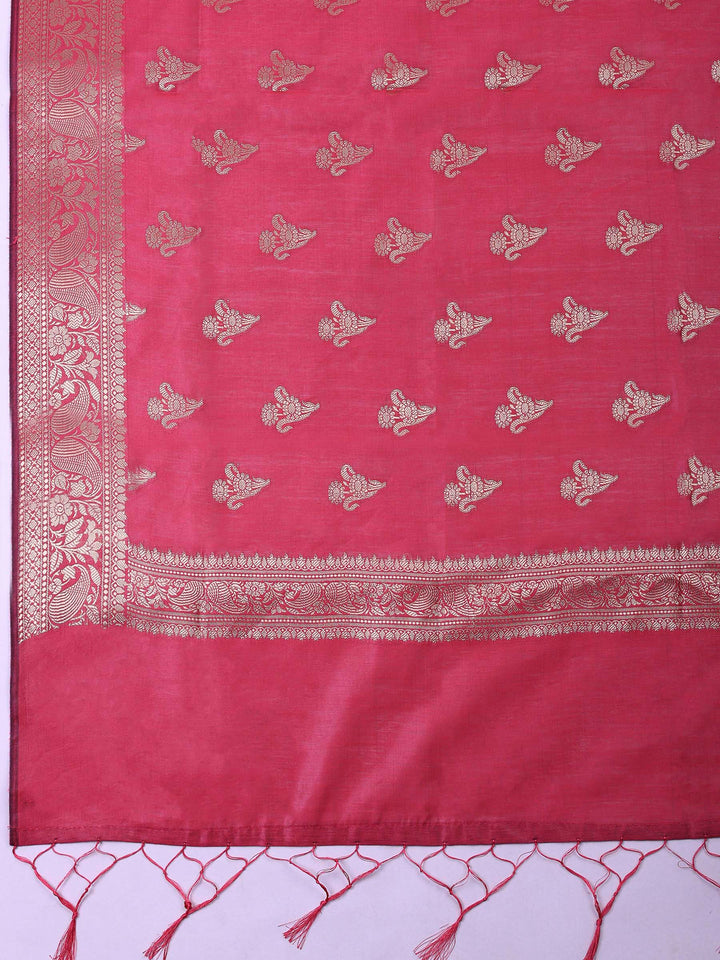 Rani Banarasi Chanderi Unstitched Dress Material