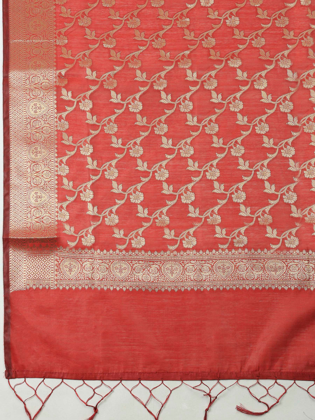 Maroon Banarasi Chanderi Unstitched Dress Material