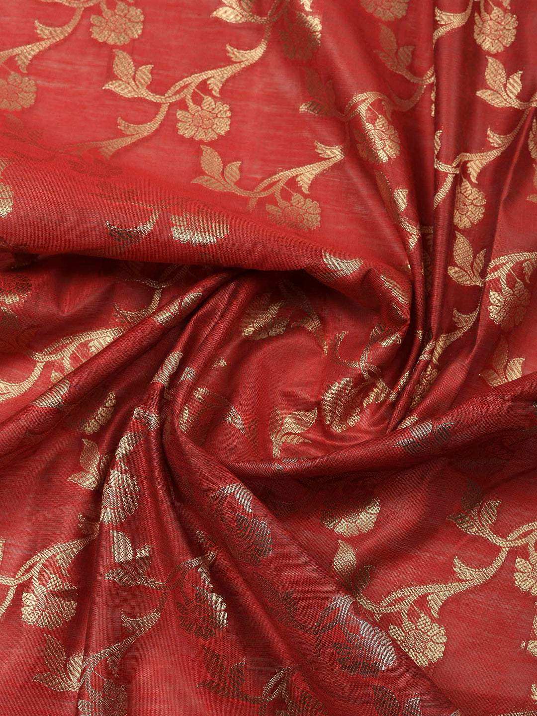 Maroon Banarasi Chanderi Unstitched Dress Material