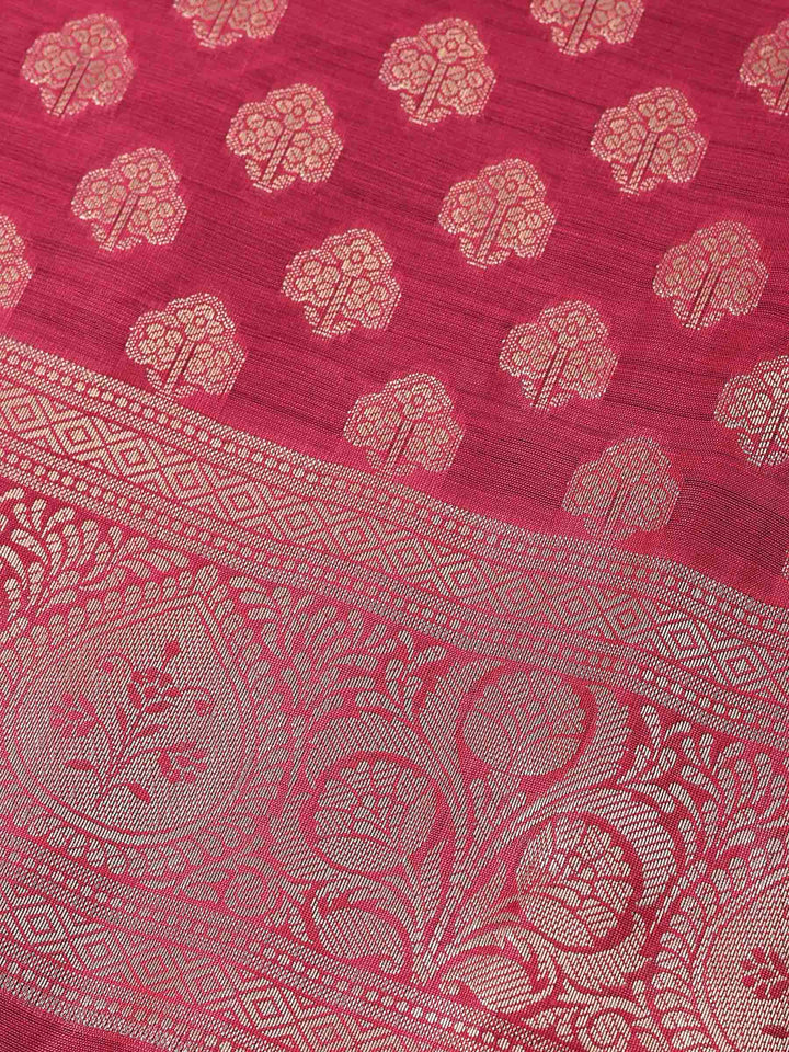Rani Banarasi Chanderi Unstitched Dress Material