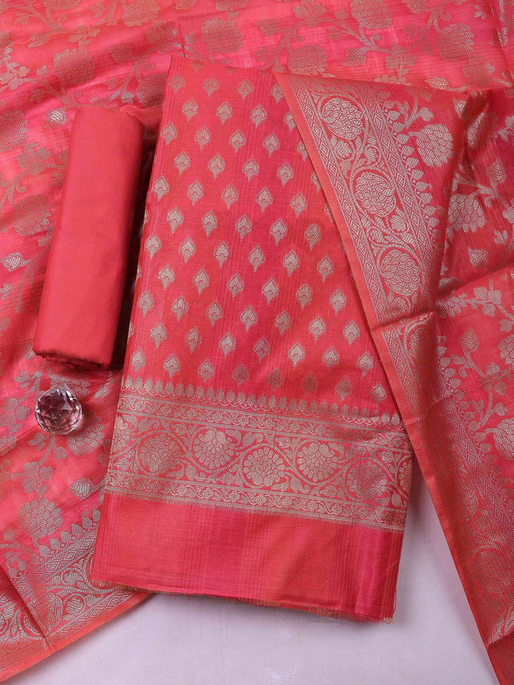 Rani Banarasi Chanderi Unstitched Dress Material