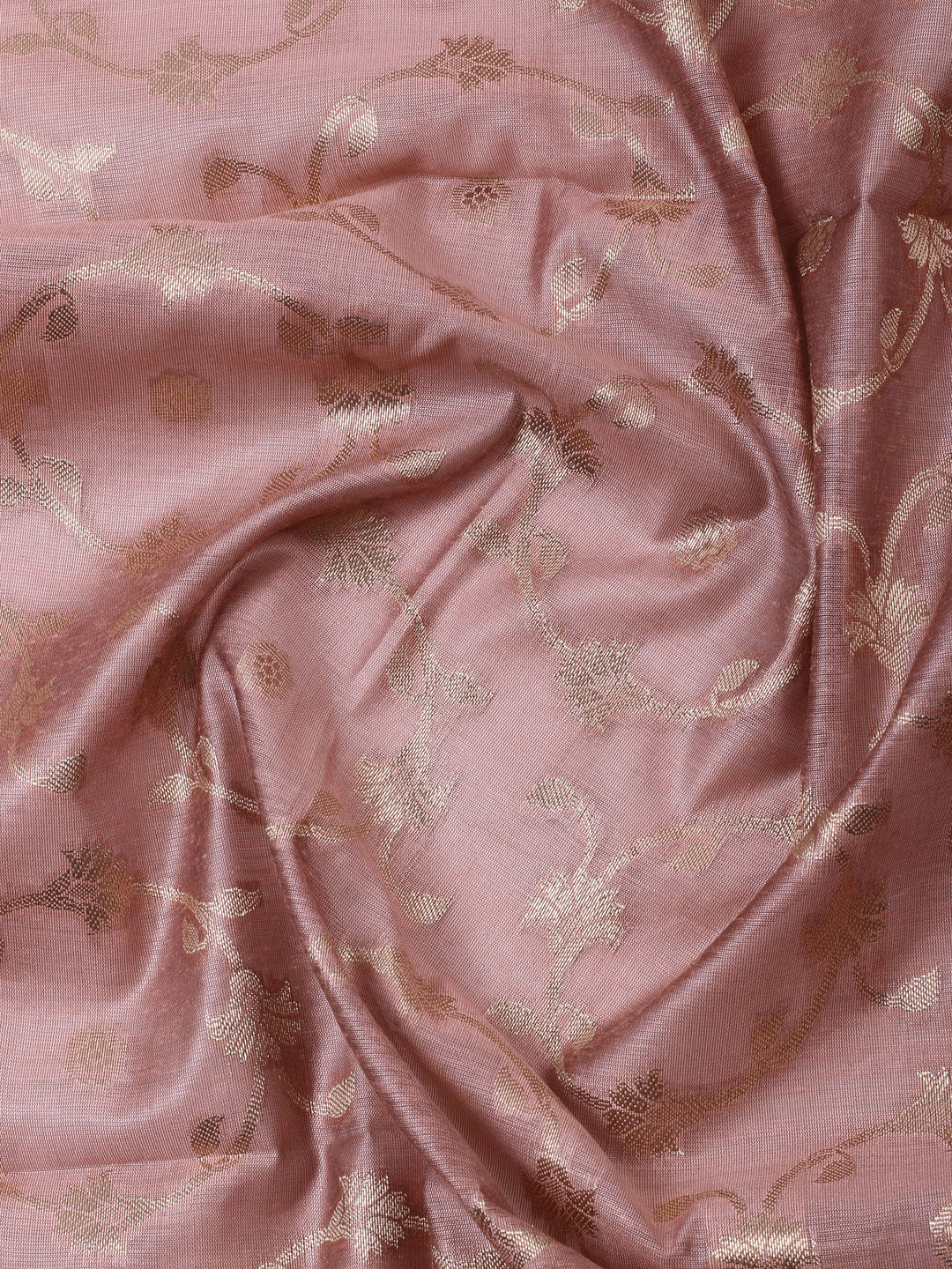 Dusty Pink Chanderi Banarasi Unstitched Dress Material