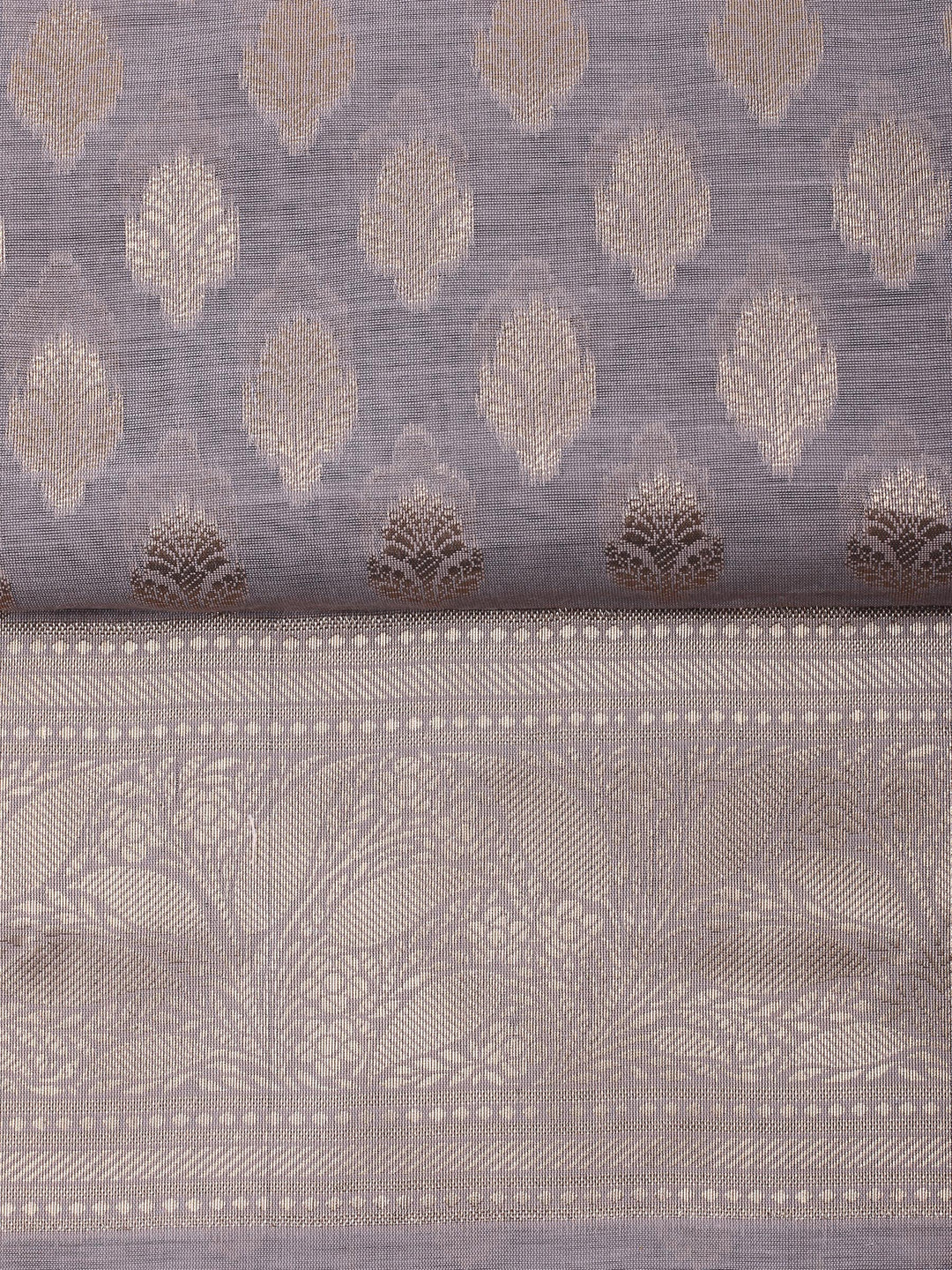 Mauve Chanderi Banarasi Unstitched Dress Material