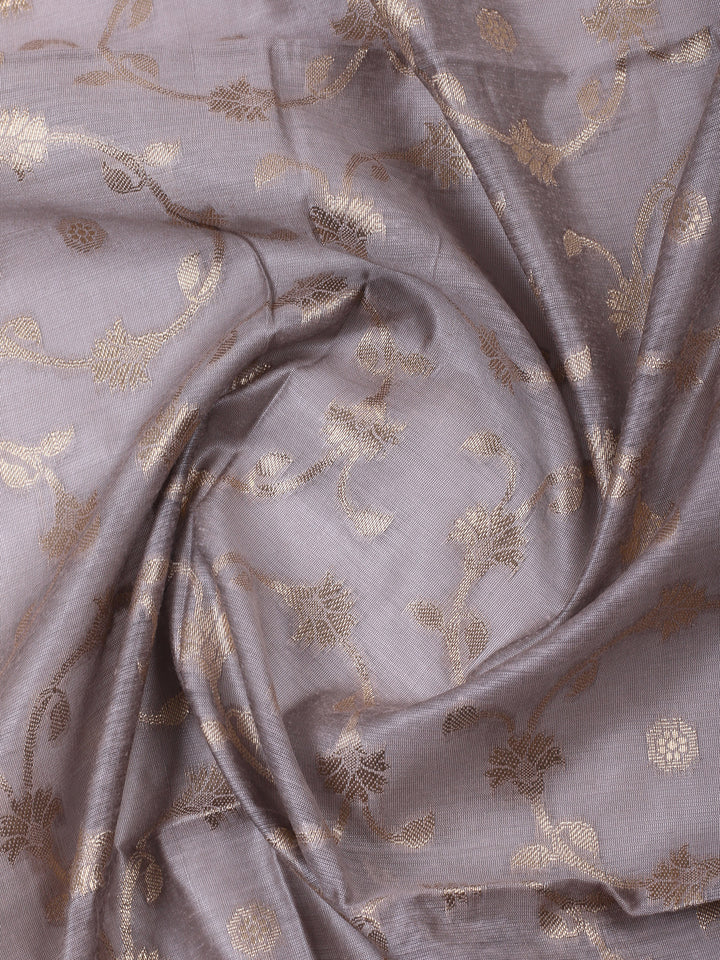 Mauve Chanderi Banarasi Unstitched Dress Material
