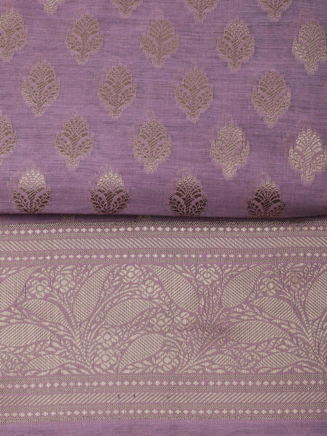 Pink Lavender Chanderi Banarasi Unstitched Dress Material