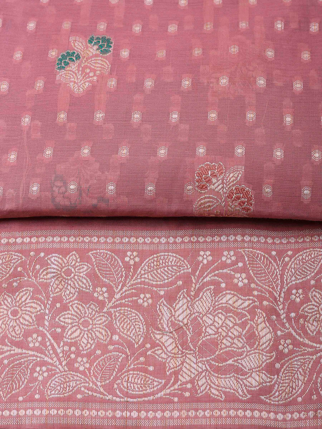 Pink Lt Banarasi Chanderi Unstitched Dress Material