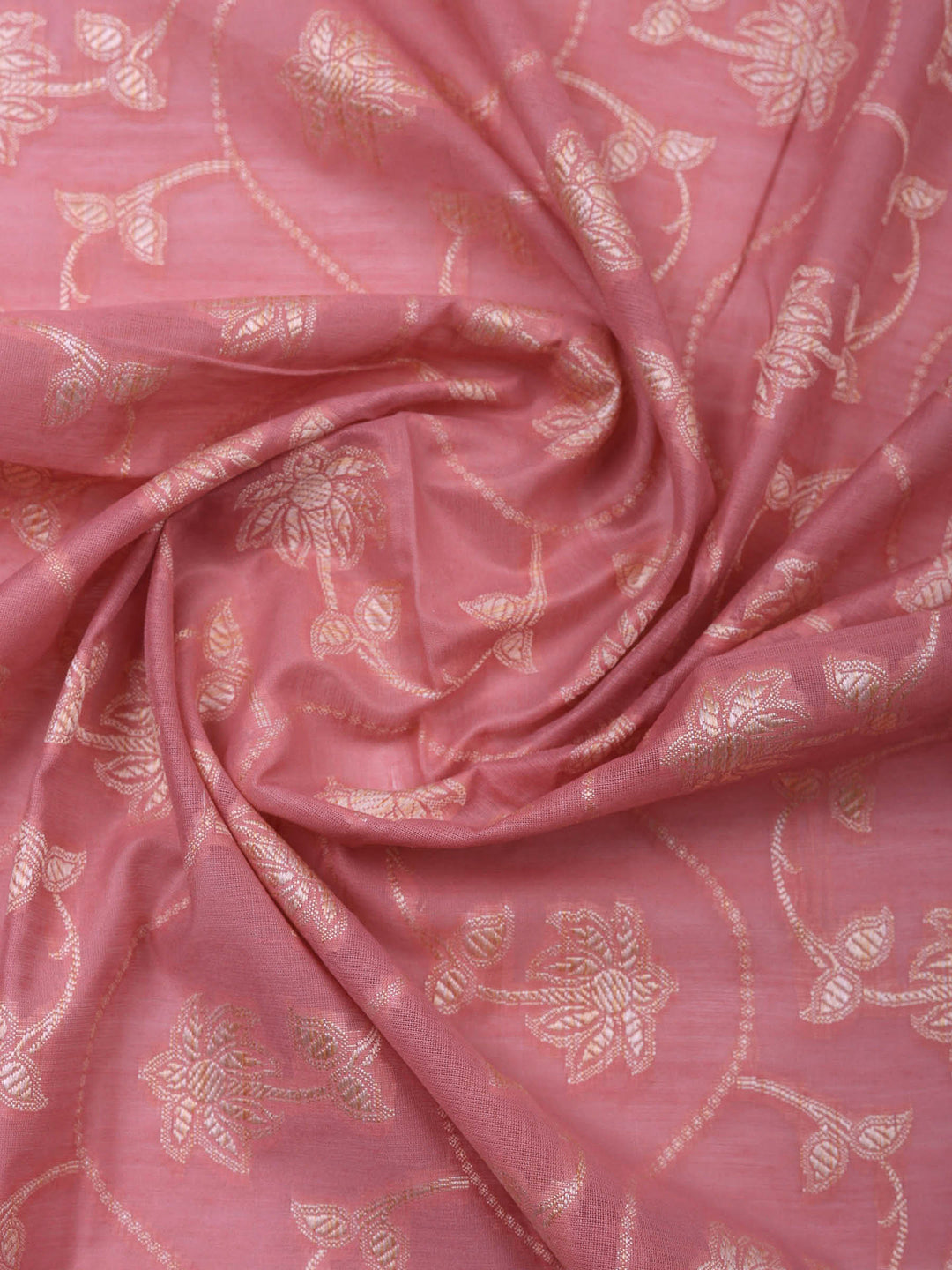 Pink Lt Banarasi Chanderi Unstitched Dress Material