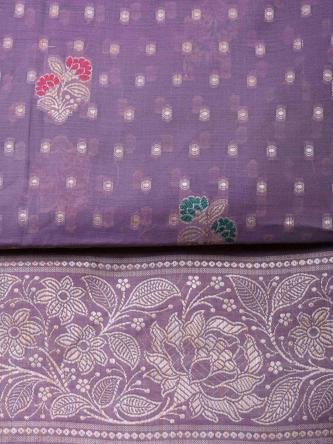 Purple Banarasi Chanderi Unstitched Dress Material