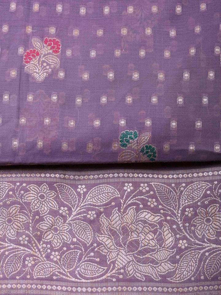 Purple Banarasi Chanderi Unstitched Dress Material