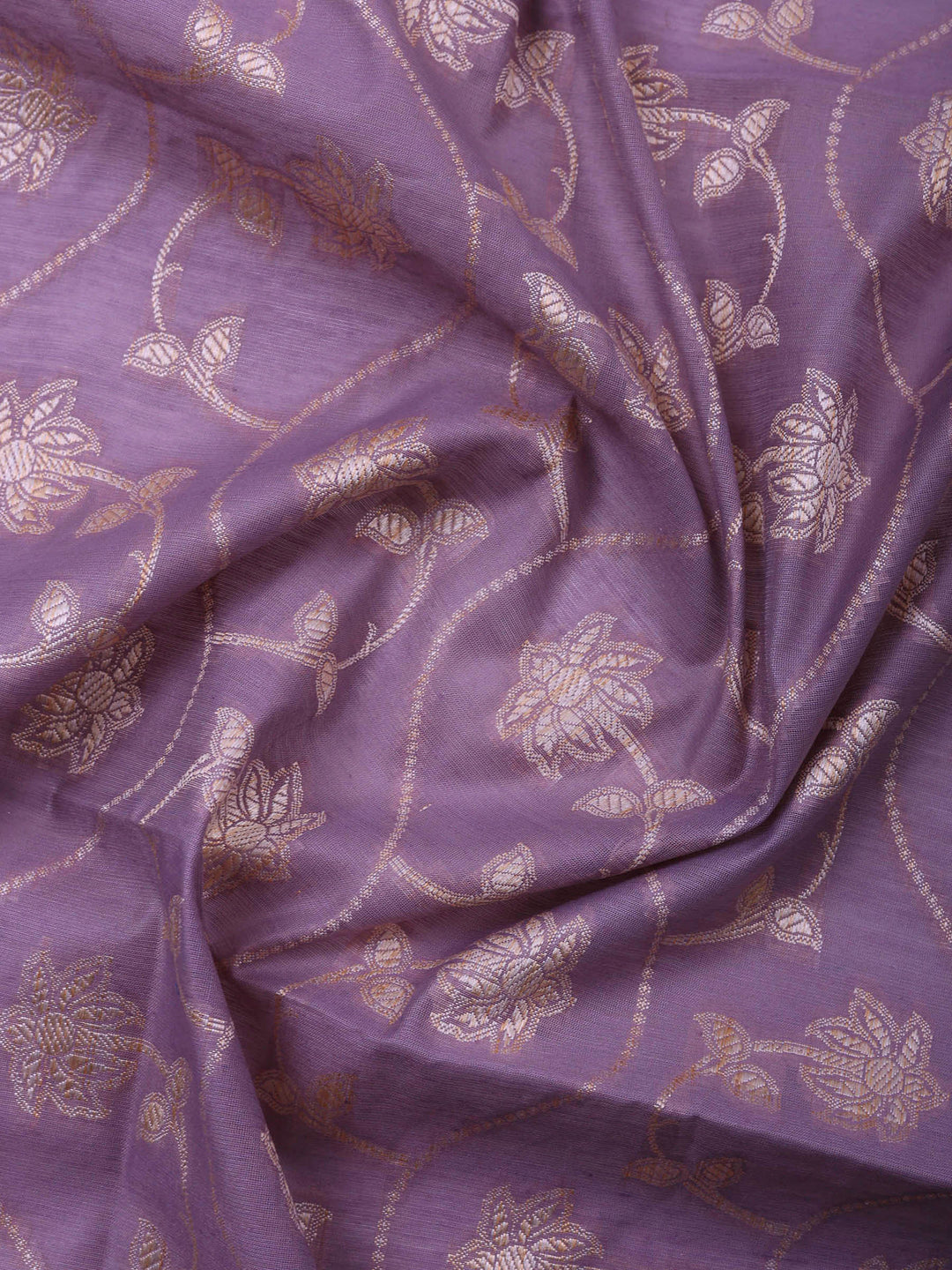 Purple Banarasi Chanderi Unstitched Dress Material