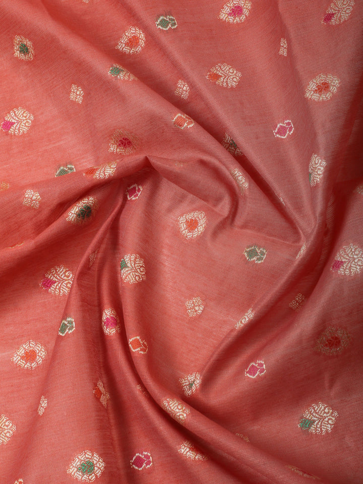 Dusty Pink Chanderi Banarasi Unstitched Dress Material