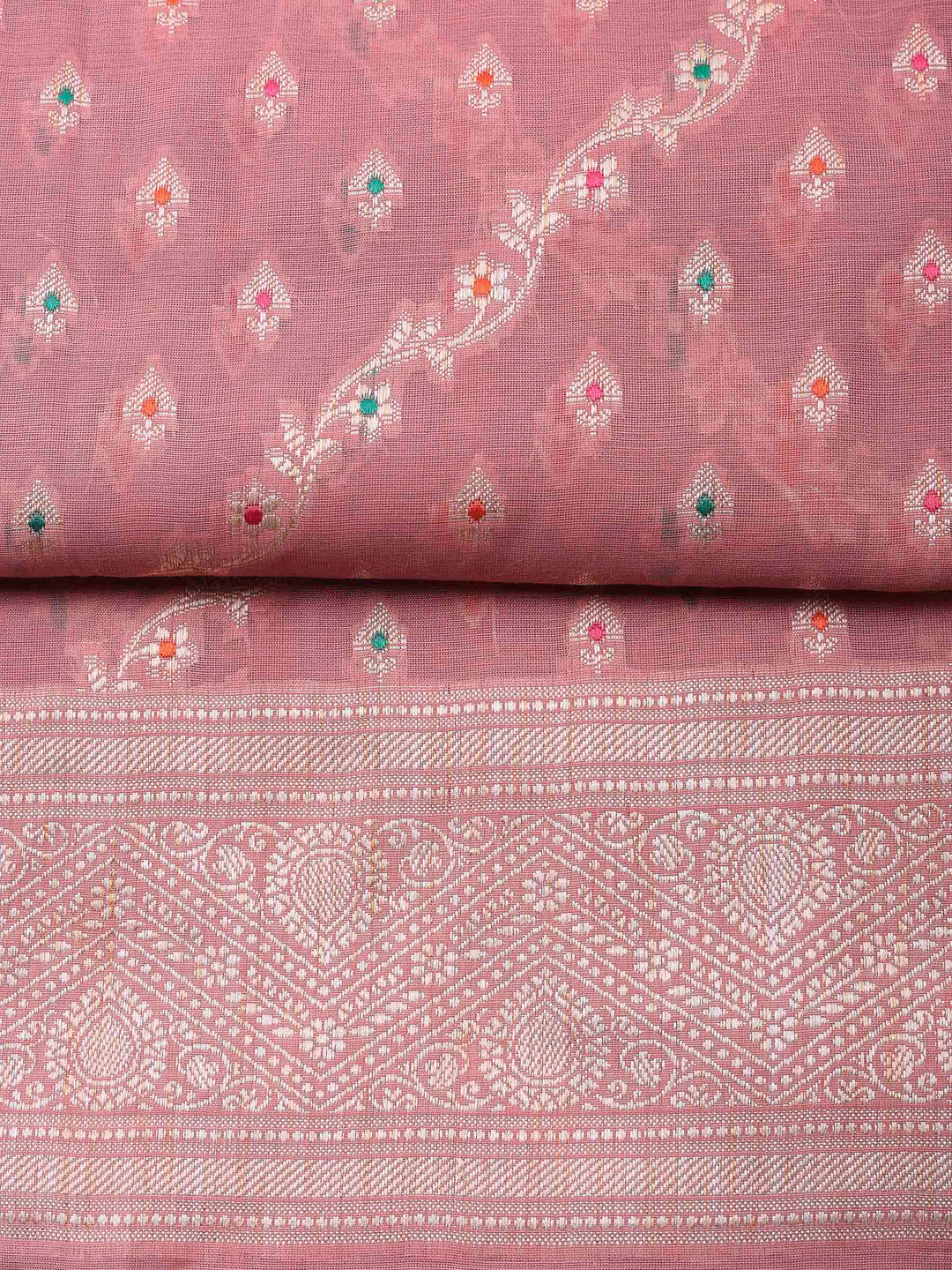 Mauve Banarasi Chanderi Unstitched Dress Material