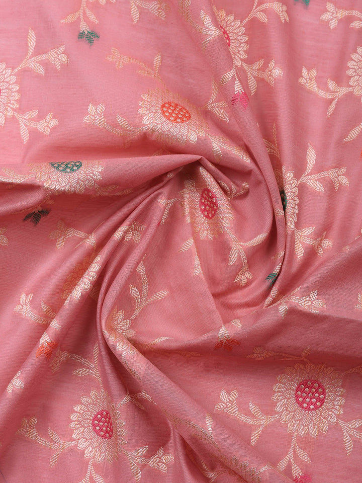 Mauve Banarasi Chanderi Unstitched Dress Material