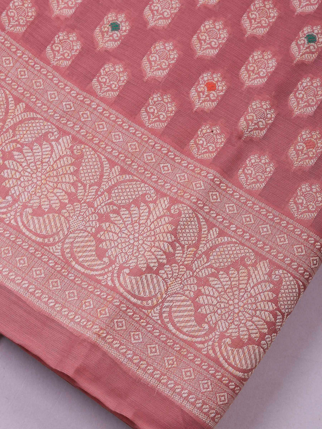 Mauve Banarasi Chanderi Unstitched Dress Material