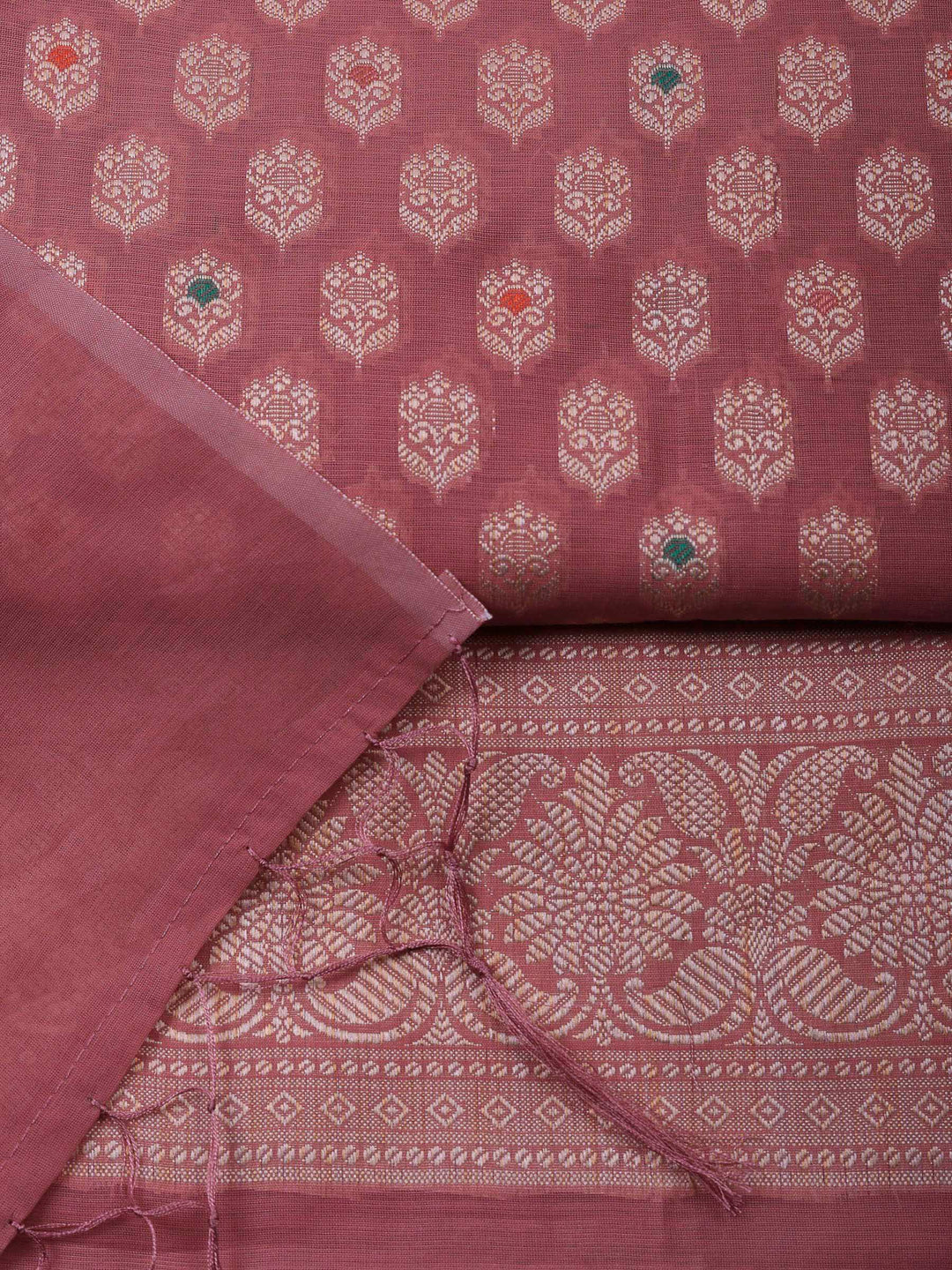 Mauve Banarasi Chanderi Unstitched Dress Material