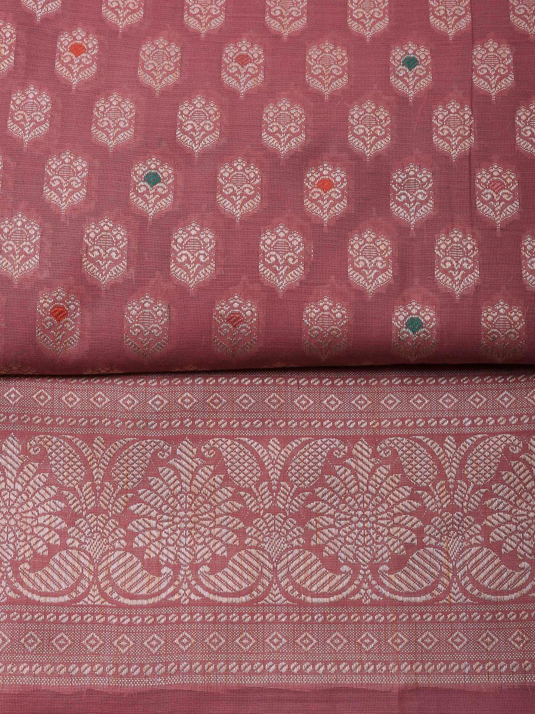 Mauve Banarasi Chanderi Unstitched Dress Material