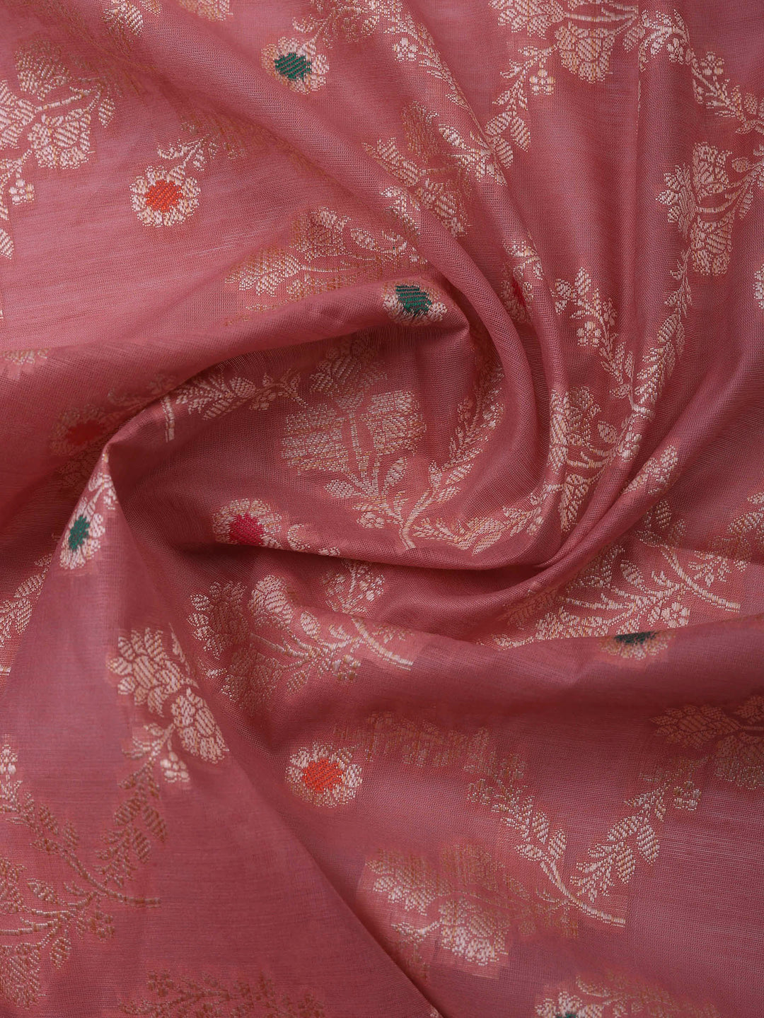 Mauve Banarasi Chanderi Unstitched Dress Material
