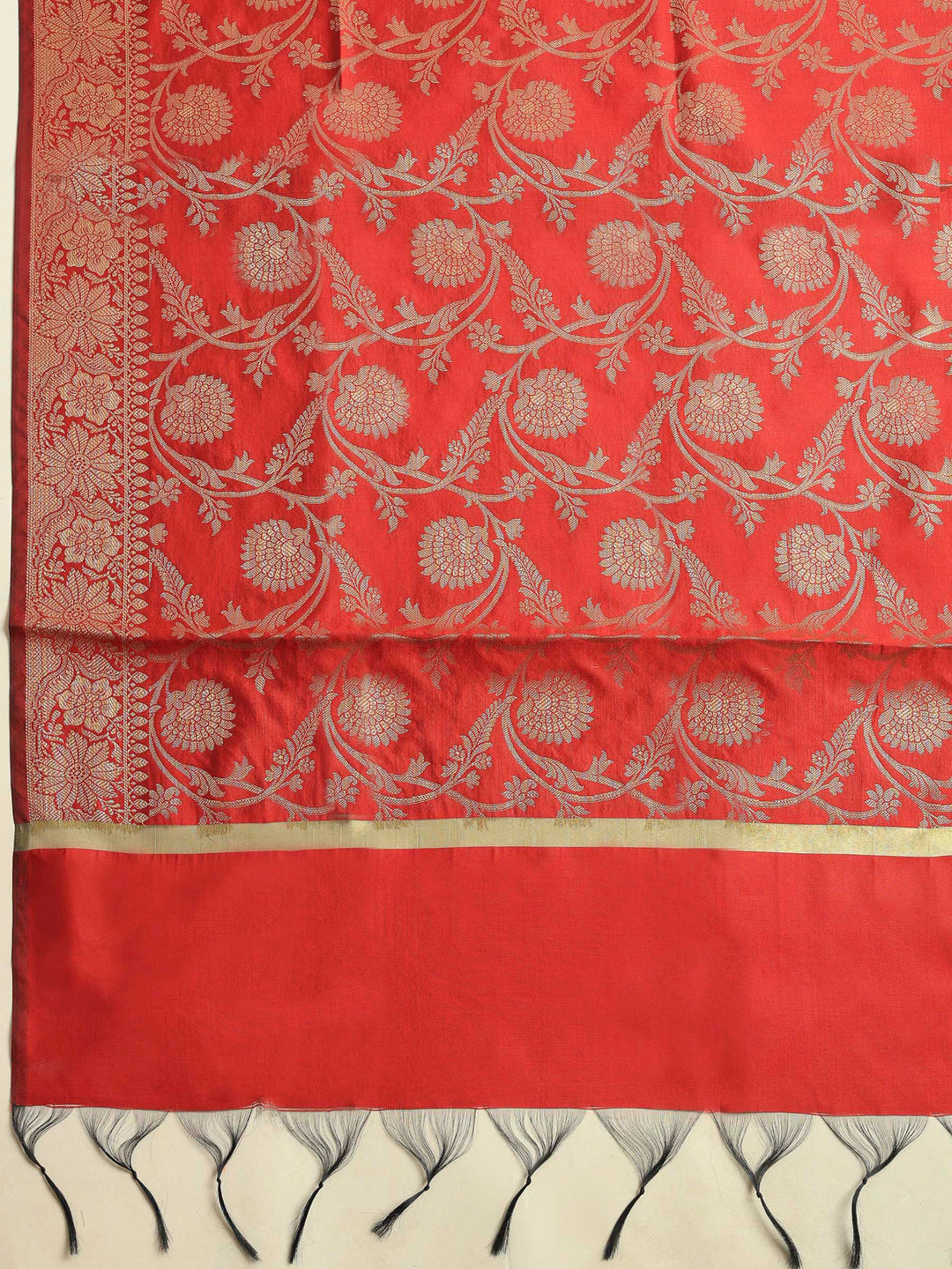 Maroon Chanderi Banarasi Unstitched Dress Material