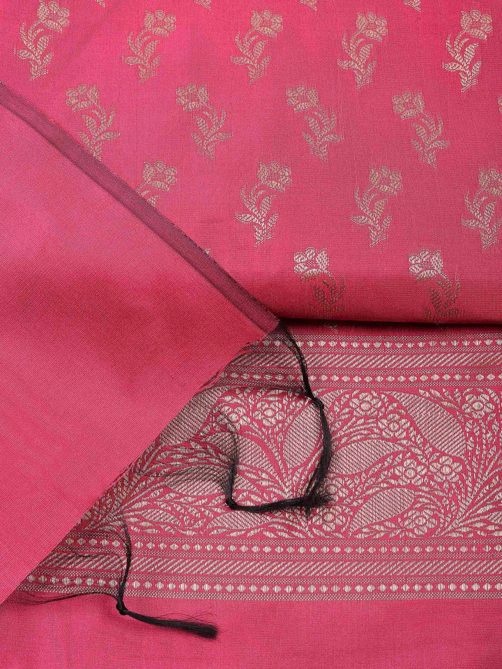 Rani Chanderi Banarasi Unstitched Dress Material