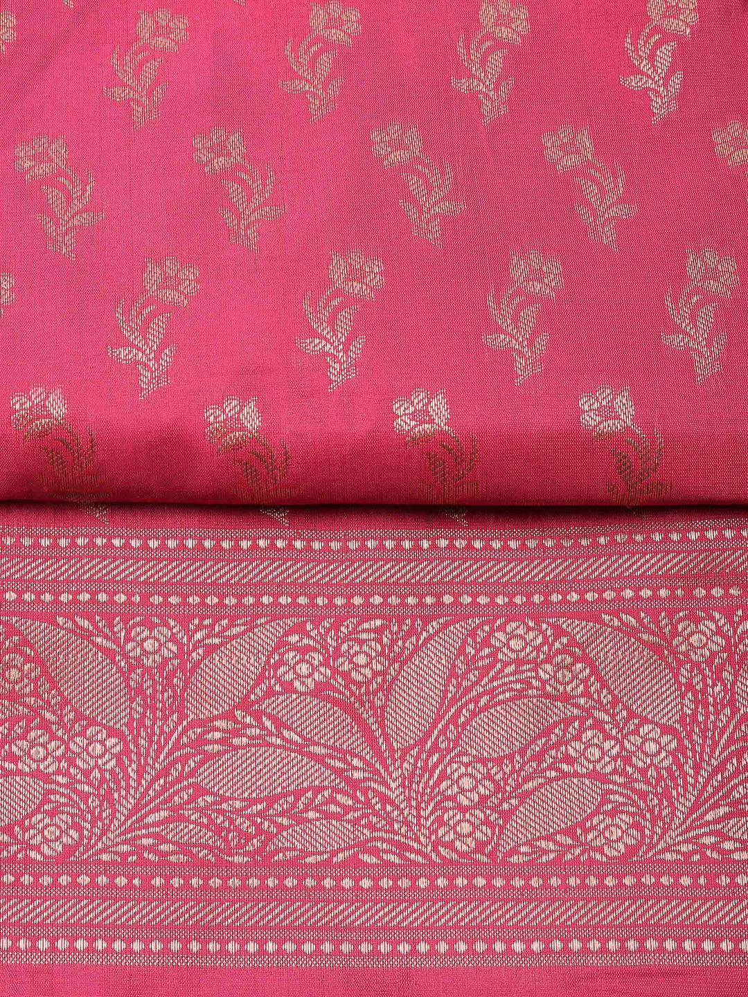 Rani Chanderi Banarasi Unstitched Dress Material