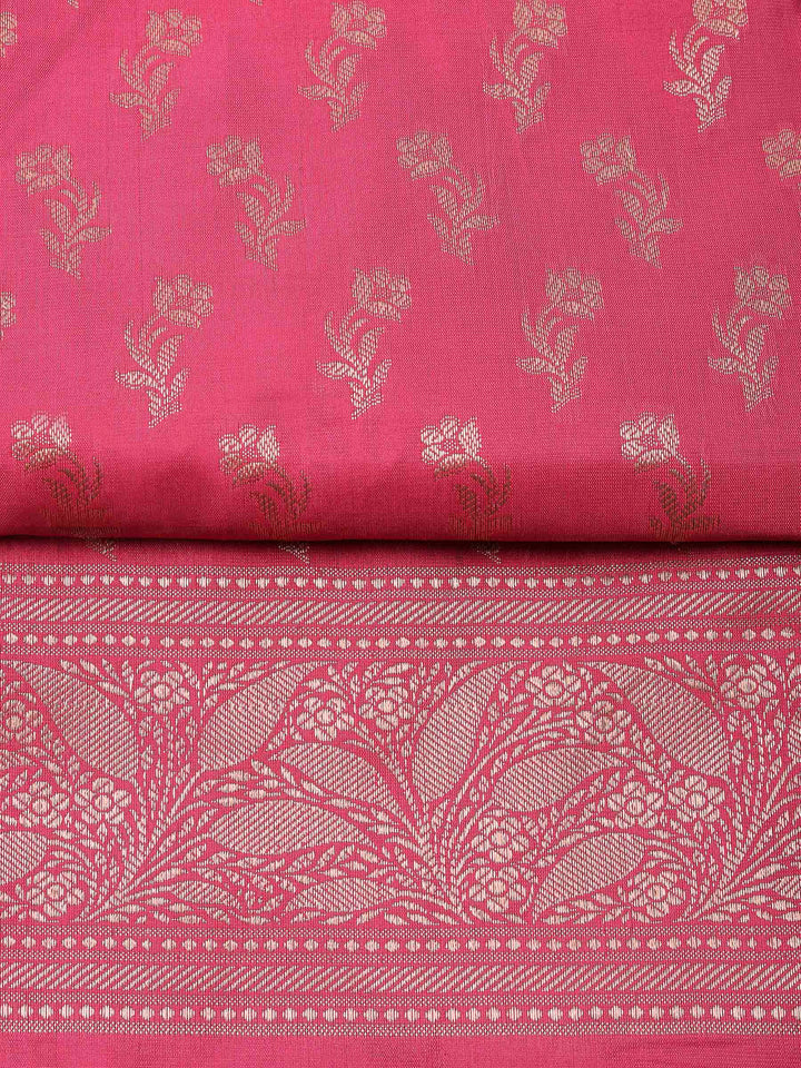 Rani Chanderi Banarasi Unstitched Dress Material