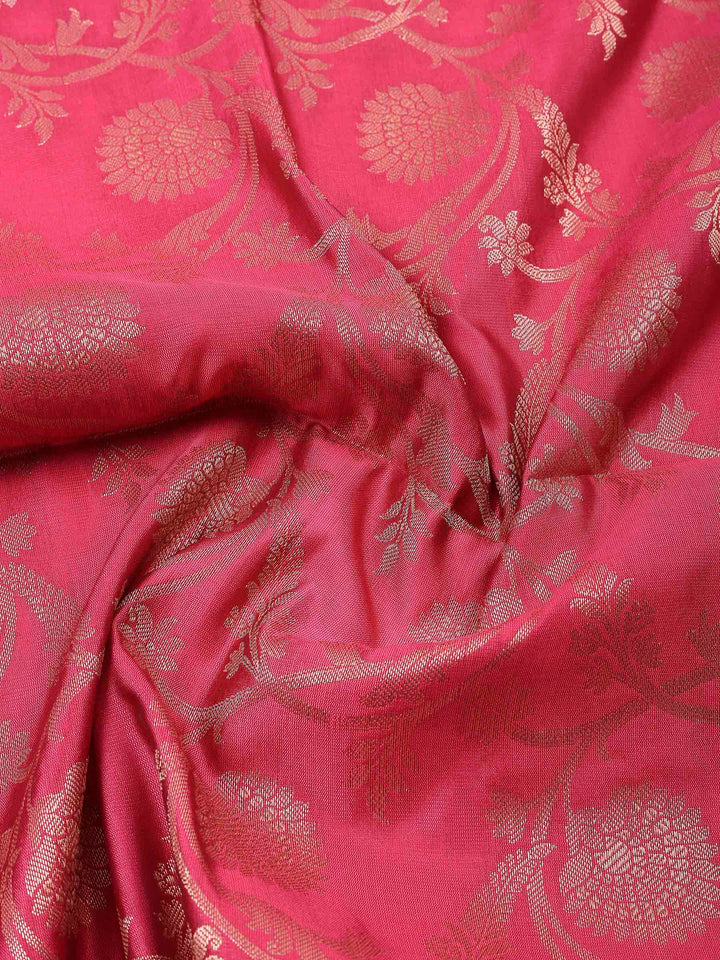Rani Chanderi Banarasi Unstitched Dress Material