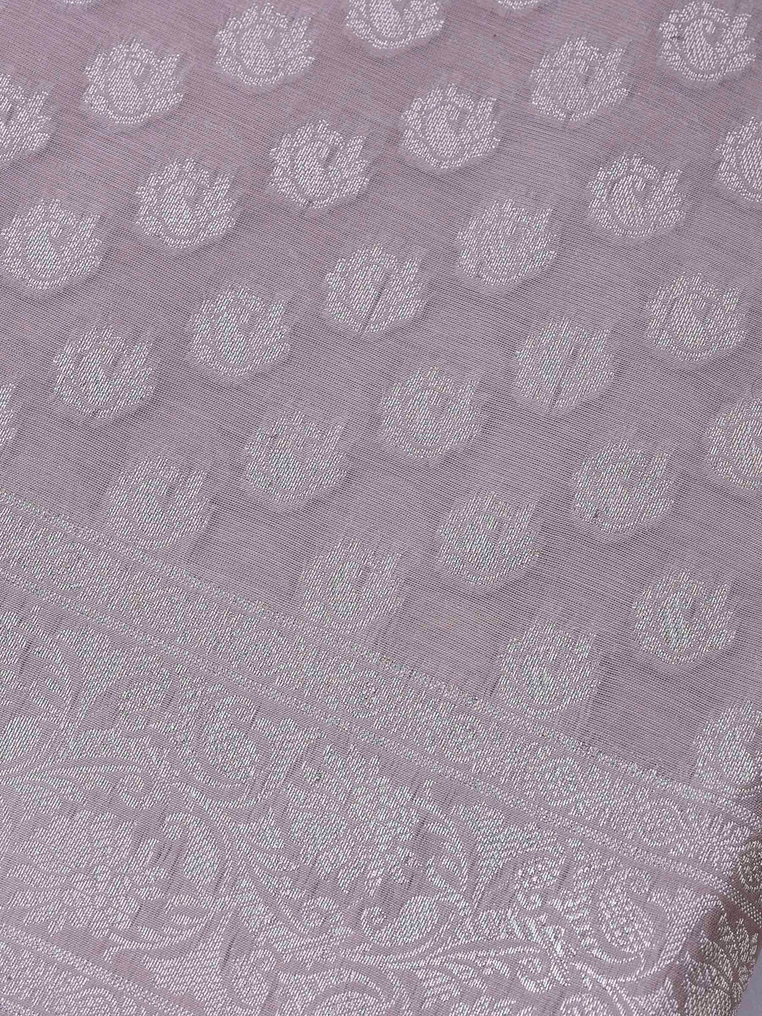 Mauve Banarasi Chanderi Unstitched Dress Material