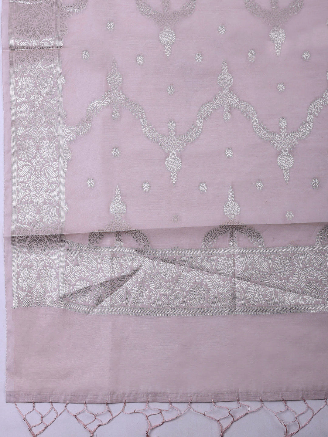 Mauve Banarasi Chanderi Unstitched Dress Material