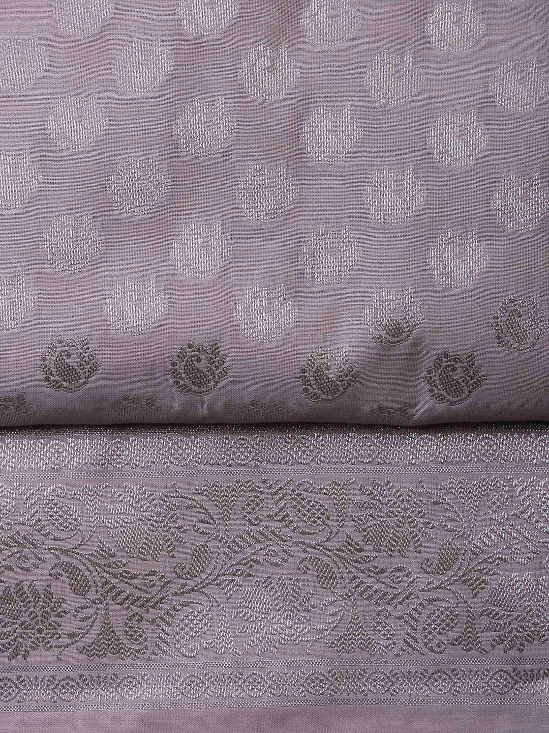 Mauve Banarasi Chanderi Unstitched Dress Material