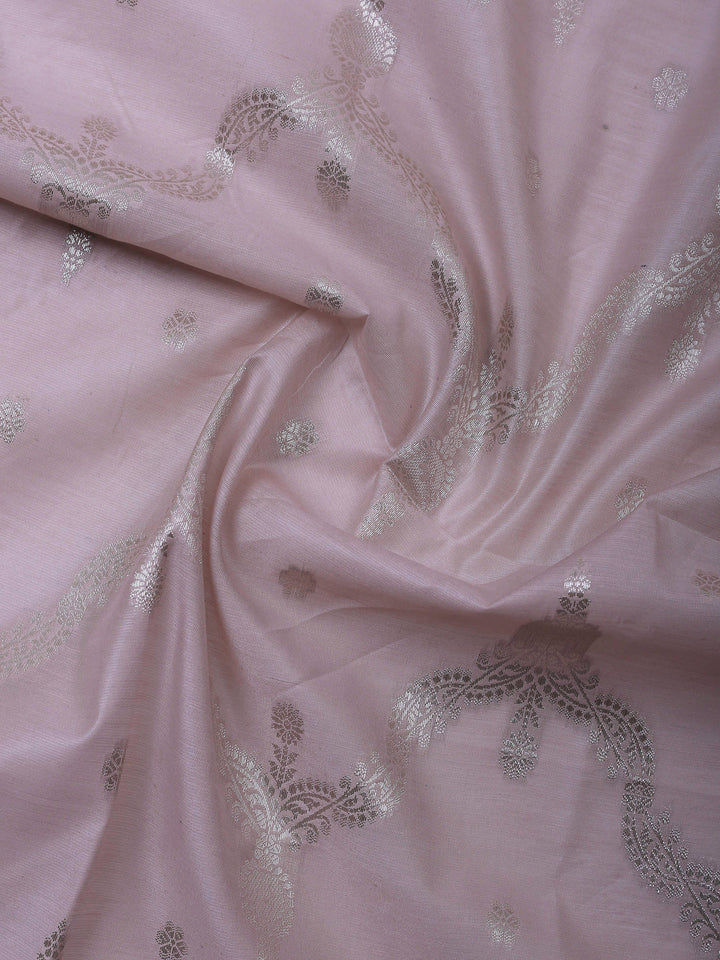 Mauve Banarasi Chanderi Unstitched Dress Material