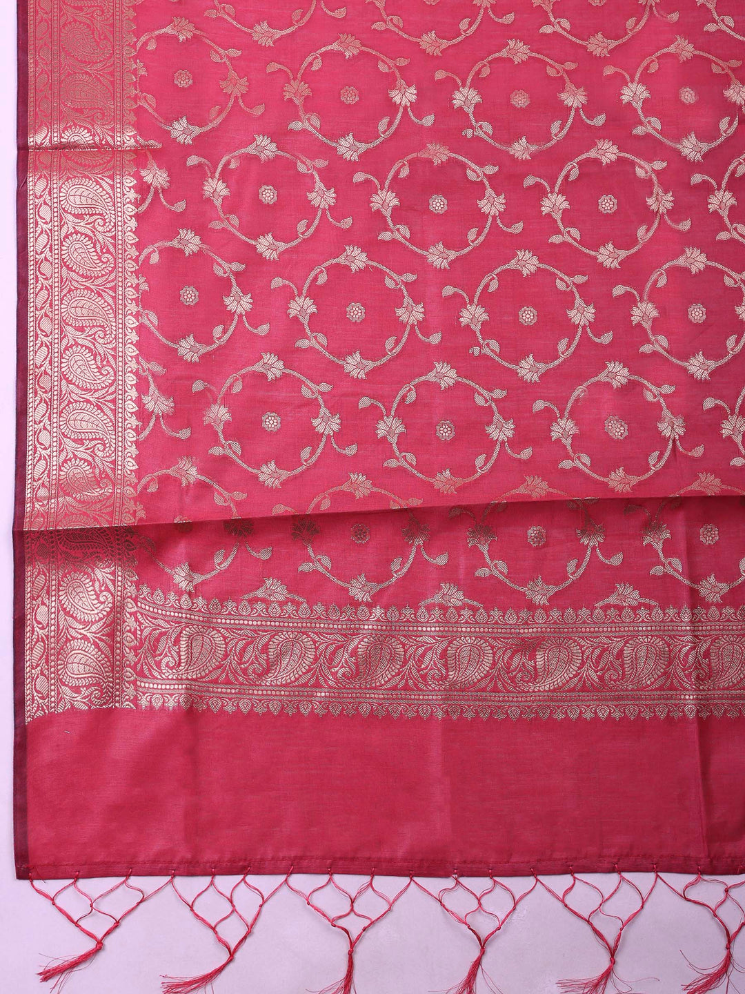 Rani Banarasi Chanderi Unstitched Dress Material