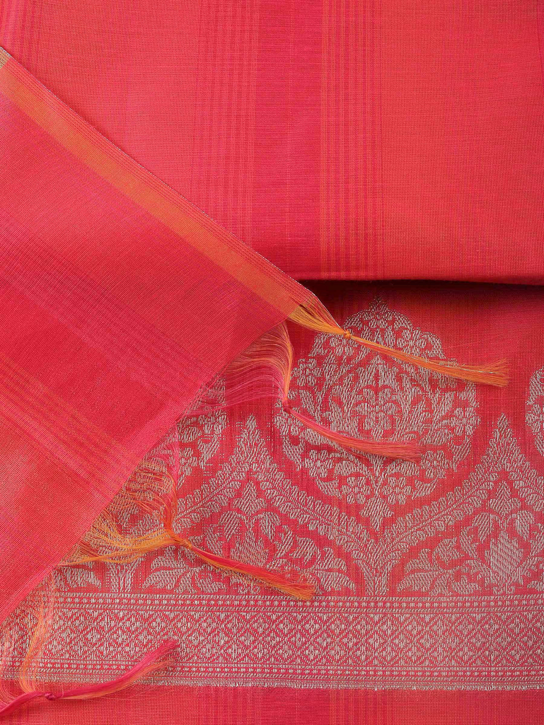 Rani Woven Design Chanderi Unstitched Suit &amp; Pant With Banarsi Dupatta
