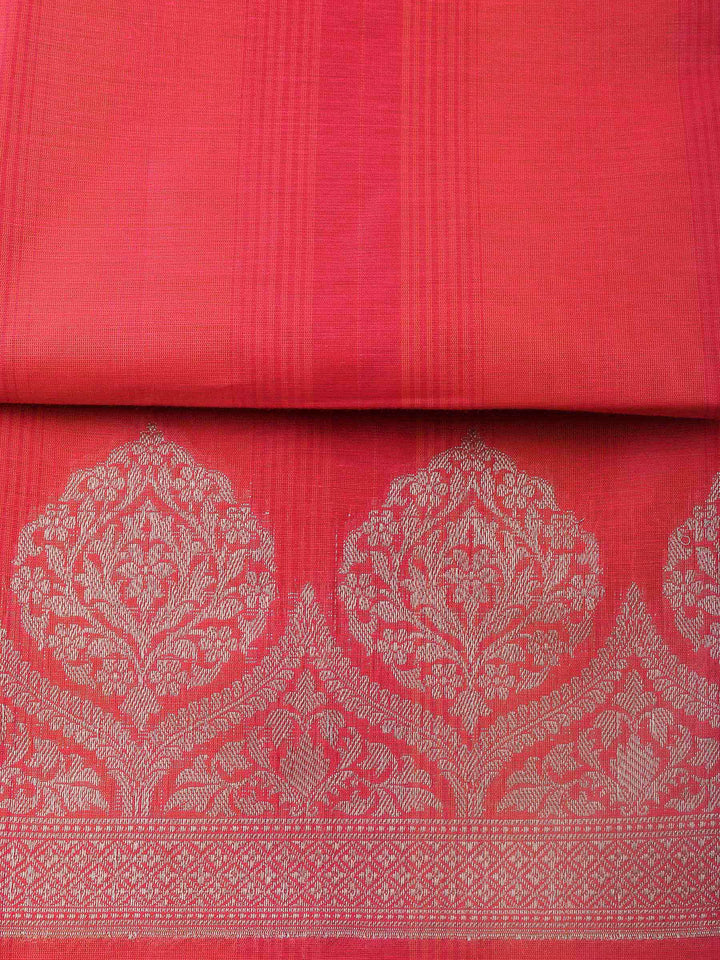Rani Woven Design Chanderi Unstitched Suit &amp; Pant With Banarsi Dupatta