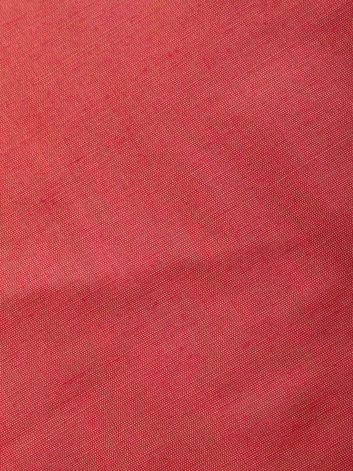 Rust Woven Design Chanderi Unstitched Suit &amp; Pant With Banarsi Dupatta