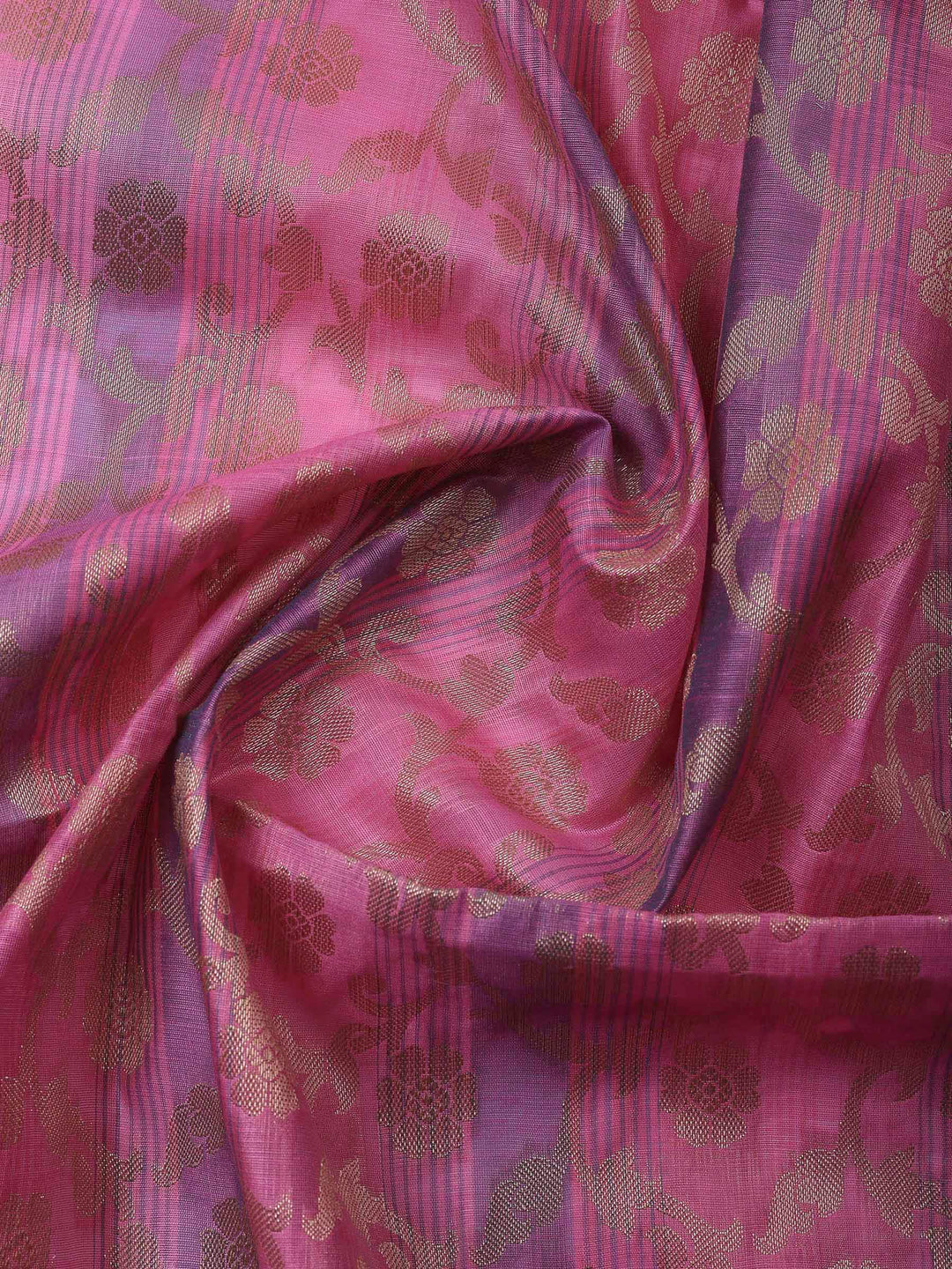 Coral Pink Banarasi Chanderi Unstitched Dress Material
