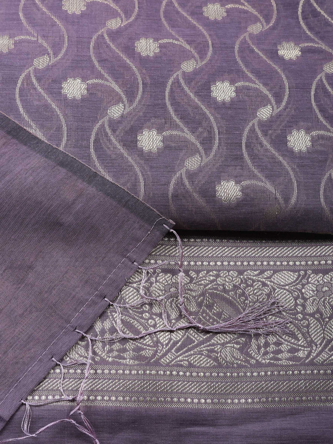 Hyacinth Woven Design Chanderi Unstitched Suit &amp; Pant With Chanderi Dupatta