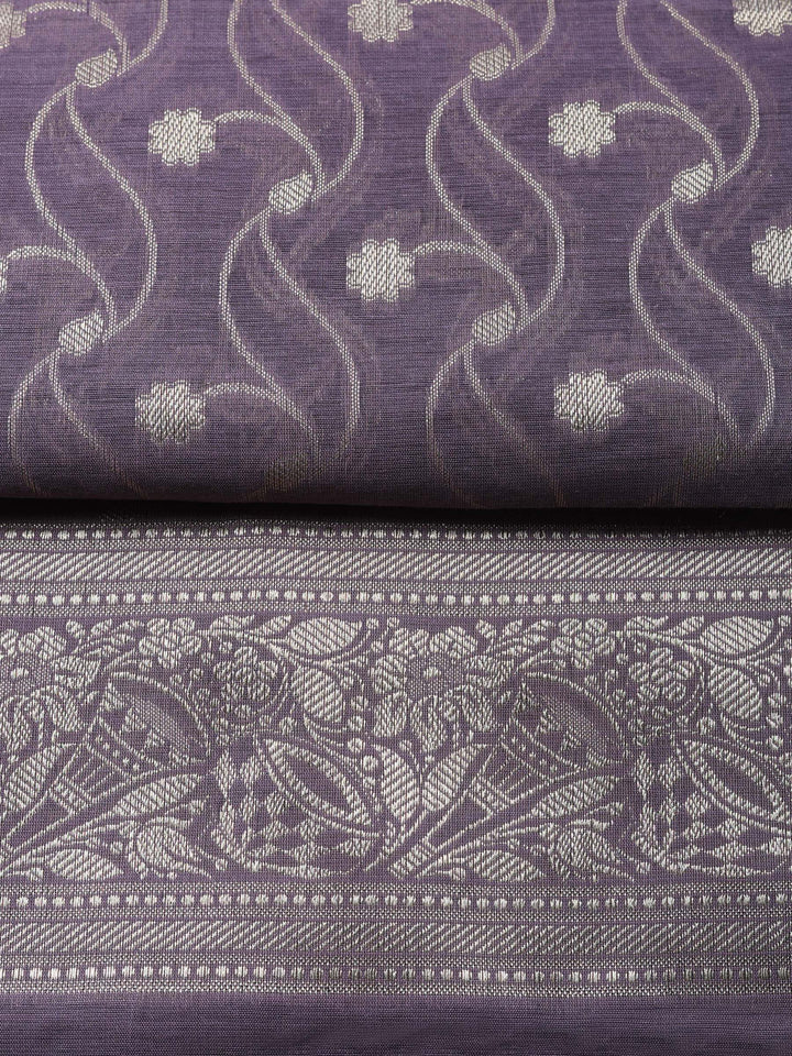 Hyacinth Woven Design Chanderi Unstitched Suit &amp; Pant With Chanderi Dupatta