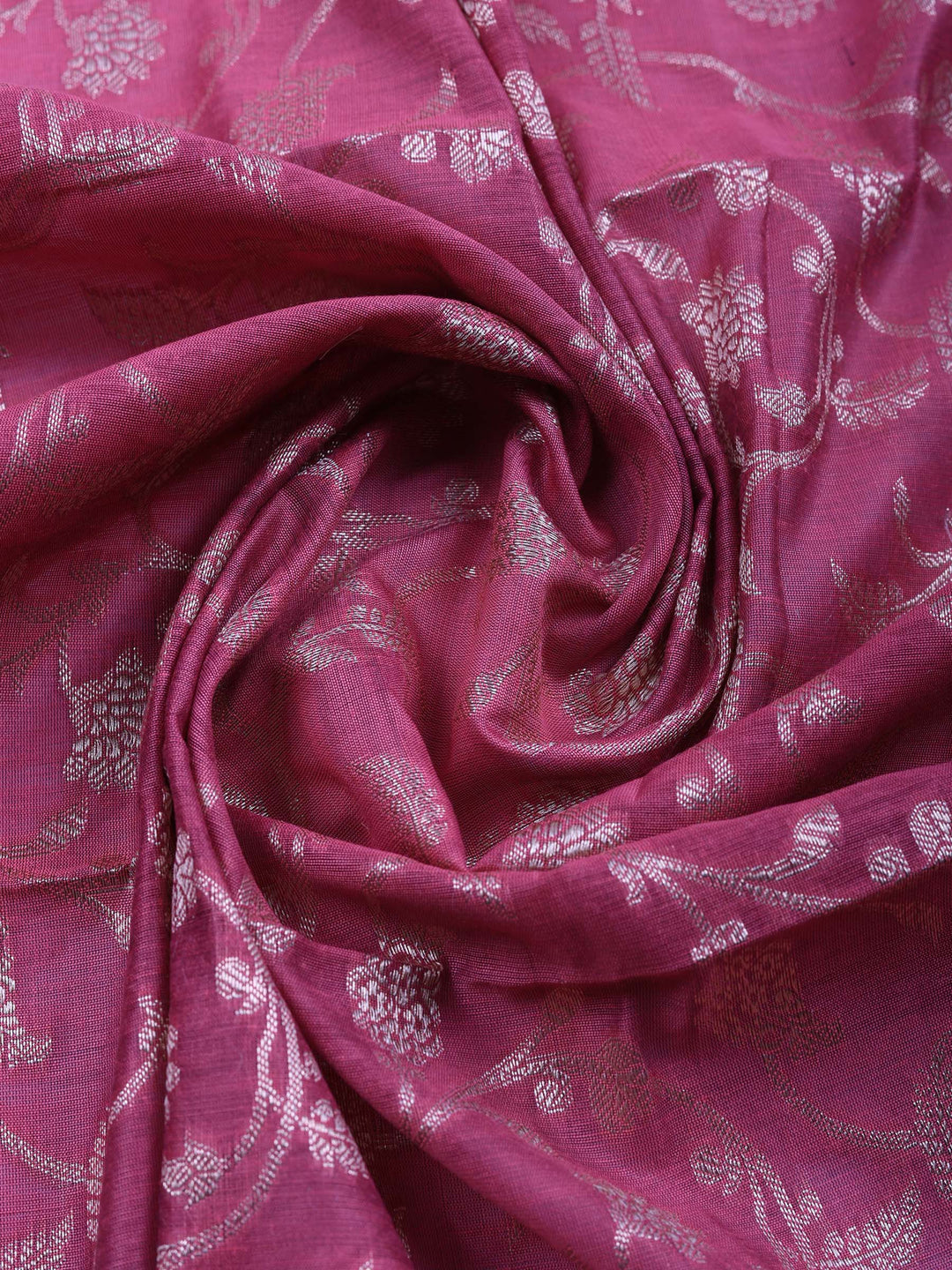 Mauve Woven Design Chanderi Unstitched Suit &amp; Pant With Chanderi Dupatta