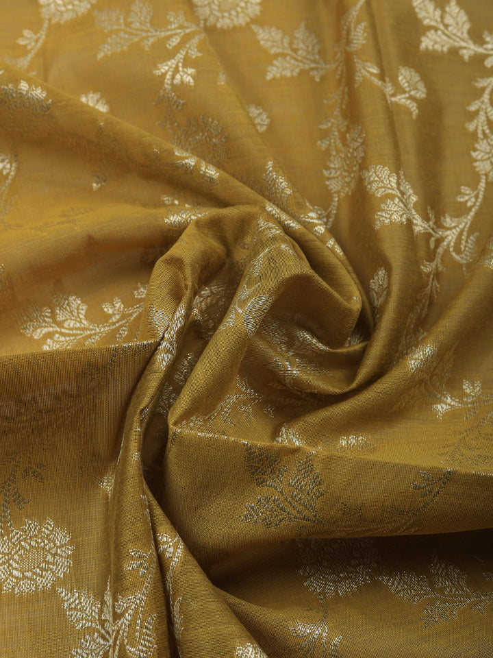Mehndi Woven Design Chanderi Unstitched Suit &amp; Pant With Chanderi Dupatta
