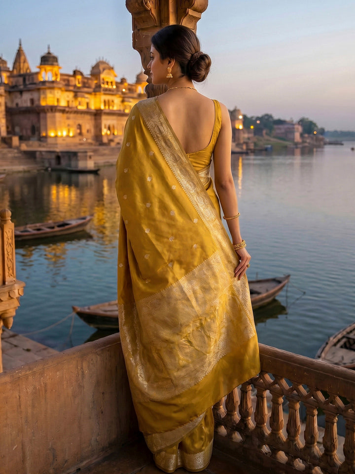 Mustard Woven Design Art Silk Saree